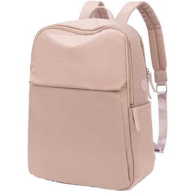 Women Oxford Fabric Casual Backpack Zipper Closure Polyester Lightweight Wear Resistant Multi-Pocket Daypack for Commute Travel
