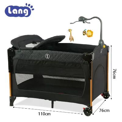Manufacture Height Adjustable Kids' Playpens Baby Playing Area Baby Crib With Mat