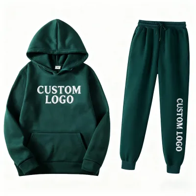 Premium Tracksuit Set Men's Matching Hoodie and Pants Custom Embroidery Ready