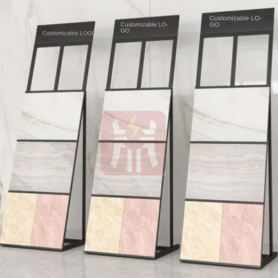 SPEEDONE Adjustable for Floor Standing Glass Vertical Tile Display Stand Model SDZJ251126-1 for 300x300 & 300x600 Showroom