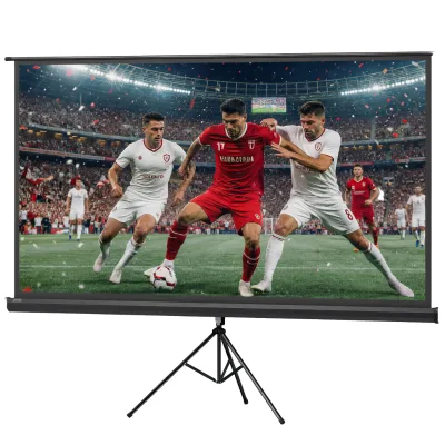 120 Inch Portable Tripod Projector Screen with Stand Indoors Outdoors for World Cup Football Fifa Watching