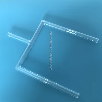 High Temperature Laboratory Densitometer Fused Silica Glass Pipeline 99.99% Pure Customised Size 90 Degree Y-shaped Quartz Tube