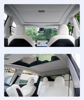 Roller-type Sunroof Sunshade Curtain for Tesla Model Y,UV Protection Heat Insulation Glass Roof Ice Crystal Sunshade