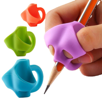 Handwriting Silicone Ergonomic Finger Pencil Grip Kids Writing Corrector Student Pen Holder