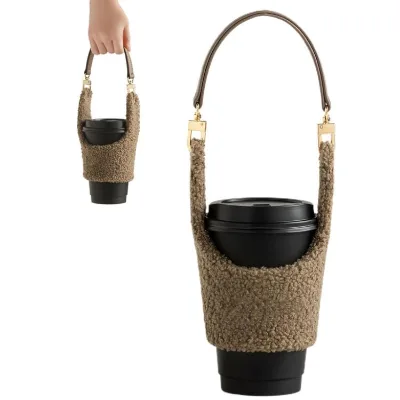 Travel Coffee Cup Holder, Portable Cup Sleeve Holder, Clasp Design Water Bottle Accessories for Picnic, Hiking, Camping, Cycling
