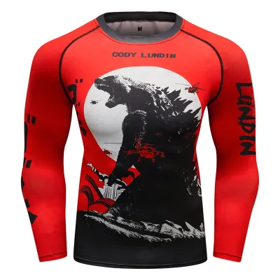 Custom Men's Long Sleeve Jiu Jitsu Rash Guard-Anti-UV UPF50 Breathable Polyester Spandex Blend Nogi Fightwear OEM