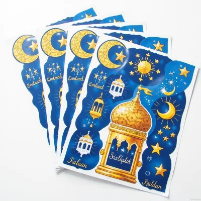 Custom Home Decoration Stickers Label Mubarak Stickers Muslim Party Supplies Religious Festive Atmosphere