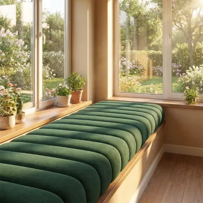 Multi Sizes Custom Window Sill Cushion Elastic Foam Interior Washable Detachable Pad for Residential Dual Window Nook