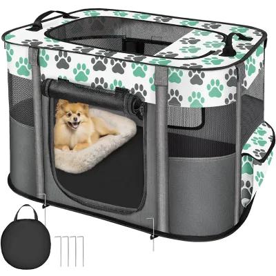 High Hardness Zipper Pet Collapsible Sports Kennel Tent Movable Indoor Outdoor Dog and Cat Enclosure Portable Pet House