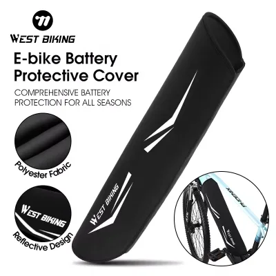 WEST BIKING E-bike Lithium Battery Protector Dust Proof Durable Bike Frame Protector Reflective Design E-bike Battery Protector