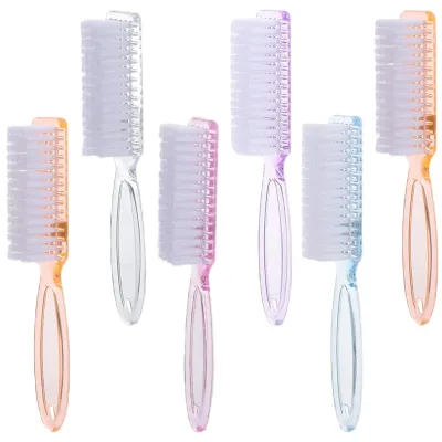 Double Sided Nail Cleaning Brush with Bristle and Plastic Handle for Finger and Toe Scrubbing DIY Use