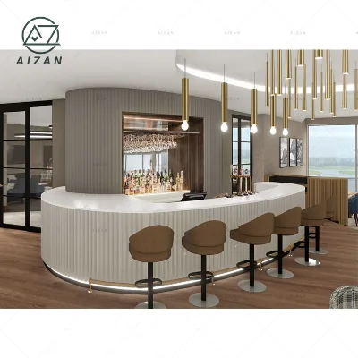 Luxury Hotel Cafe Bar Counter Design Restaurant Furniture Manufacturer Bistrot Cafe Bar Counter for Sale