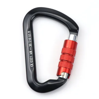 D Shaped Karabiner Auto Lock 30KN Rock Climbing 30kn / 3000kg 7075 Aluminum Locking Carabiner