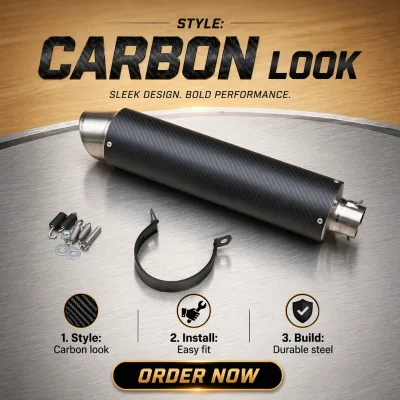 Mathcarbon New Customize 1.75" 2" Exhaust Pipe 600cc Motorbike Engines M321 Made in China