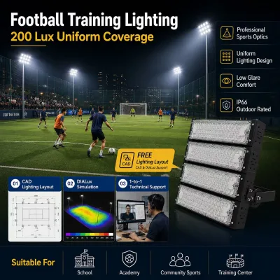 600W 800W 1000W LED Stadium Flood Light IP66 Waterproof Outdoor Football Futsal Court High Mast Modular Sports Field Lighting