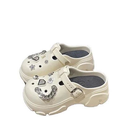 Plush DIY Anti-Slip Breathable Closed Toe EVA Mules Clogs for Women with Cushioned Sole Slip on Sandals