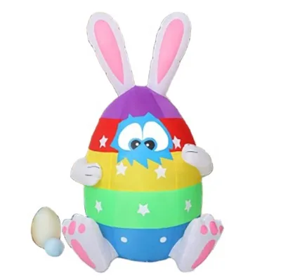Custom Inflatables 5ft Easter Bunny Inflatable Ester Egg with Led Light for Outdoor Yard Party Decoration