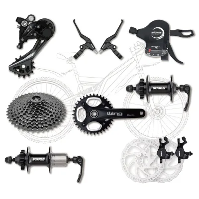 SUNRUN Economic Bicycle Transmission System Parts 1x10speed MTB 10S Group Set Shifting Brake Set Adjustable Safety