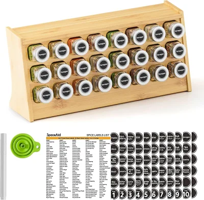 Bamboo Three-layer Seasoning Rack, Cabinet Countertop, Spice Jar Storage Rack, Kitchen Seasoning Display Bracket