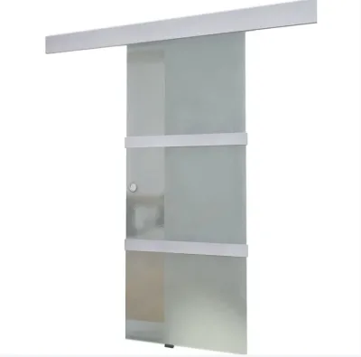 Frameless Interior Glass Sliding Doors System ultra Narrow Track Soft-close Sliding Doors
