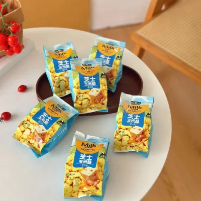 Cheesy Corn Puffs Non Fried Rich and Creamy Cheese Flavor Real Cheese Powder and Milk Powder  High Corn Content.