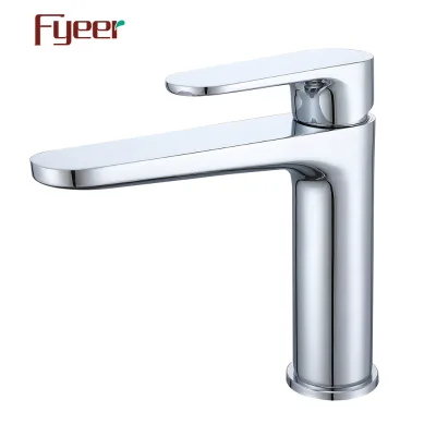 Fyeer Slim Long Spout Bathroom Vanity Water Tap