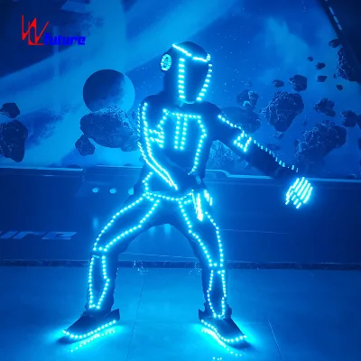 LED Light up Robot Style Adult Costume Glowing Outfit with Bright Lights for Party Performance Night Event Entertainment Stage