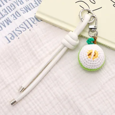 New Knitted Kiwi Fruit Orange Watermelon Key Chain Bag Charm Handmade Knitted Bag Charms Accessory