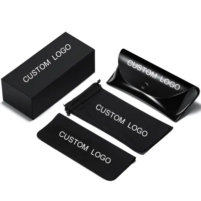 Luxury Custom Logo Sunglasses Packaging Set With Sunglasses Cases Package Sunglass Bag Pouch Glasses Cleaning Cloth