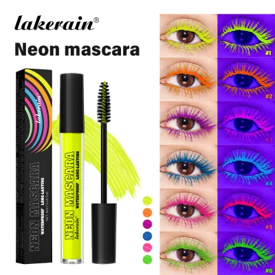 Lakerain Multicolor Fluorescent Mascara Waterproof Colorfast Durable for Halloween Cosplay Private Label Low MOQ Wholesale