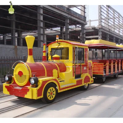 Imitating Antiquity Two Carriages Passenger Electric Sightseeing Train for Sale