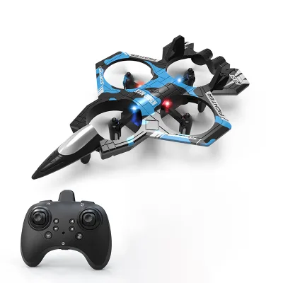 2.4G Kids Remote Control Airplane Quadcopter Helicopter Drone Beginners 360 Degree Flip One-key Takeoff RC Plane with Light