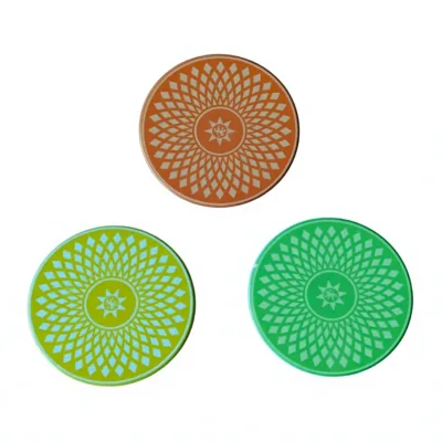 Factory Wholesale Ceramic Coaster Bohemian Sun Geometric Pattern Custom Logo Reusable Eco-Friendly Blanks Tabletop Decoration