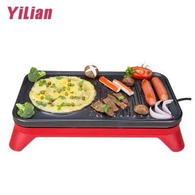 Wholesale 1000W Commercial Dutch Pancake Maker Machine Red Non-Stick Crepe Makers for Household Use Electric Power Source