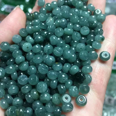 Natural Grade a Jade Jadeite Blue Water Abacus Loose Bead 6mm Accessory