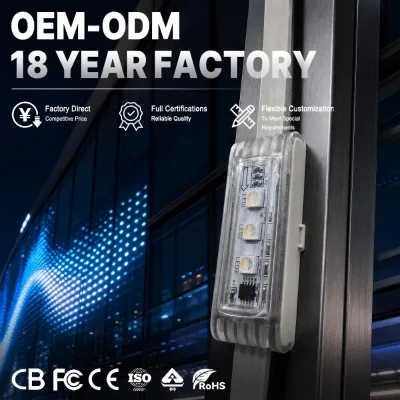 Rectangle RGBW LED Point Lights PC 12V 0.9W DMX512 IP65 Outdoor Permanent Roof Eaves Commercial Facade CH3-M1-D4