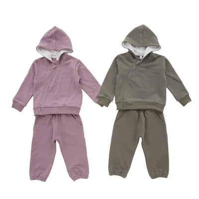 Quality Boutique Children Clothes Set on Sale Baby Sweatshirts Hoodie Set Long Sleeve Zipper Design Baby Clothing Hoodie