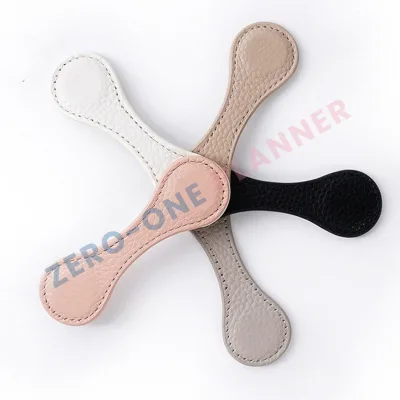 Custom logo Pebble Lichi Leather Pastel Color Bookmark Magnetic Bookclip Page Marker Planner Organizer Paper Oli Clip