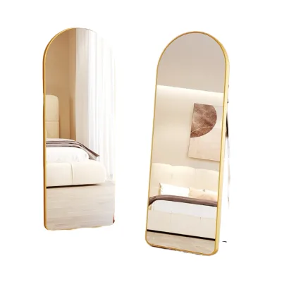 Modern Full Body Dressing Wall Mirror Self-Adhesive Glass Hanging Mirror with Red Feeling Wall Hanging Changing Mirror