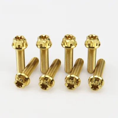 Gr2 Gold Bolts M5 M6 M8 Titanium Alloy Heng Boltsflang Custom Serrated Titanium Heng Bolts Boltsflang