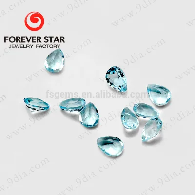Sky Blue Topaz Pear Shape Natural Gemstone for Silver Jewelry