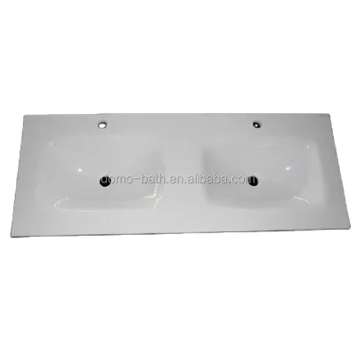Direct Selling Double Rectangular Wash Basin Thin Side Ceramic Bathroom Sink