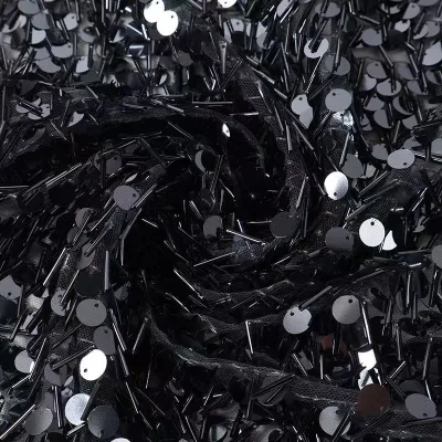 High Quality 100%polyester Sequin Beads Fabric Beautiful and Attractive for Stage Costumes and Scene Decorations From Shaoxing