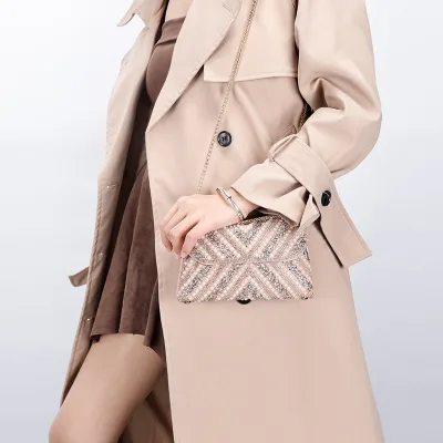 Light Luxury Elegant Rhinestone Handbag Wholesale Women's Dinner Party One-shoulder Fashion Diagonal Pearl Dinner Bag