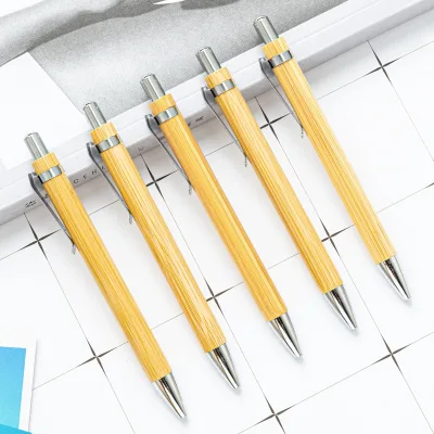 SCCFMM Bamboo Wood Ballpoint Pen with Laser Logo Printing Push Button Customizable Promotional Advertising Gift Pens-Cheap