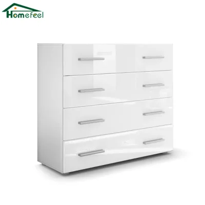 4 Drawer 76cm Wide High Gloss Finish Multi Colour Options for Small Apartment Bedroom Entryway Storage Chest of Drawers