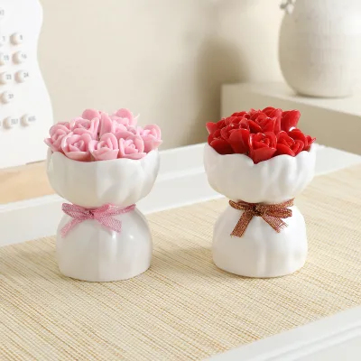 High Beauty Rose Fruit Fork Set Home Creative Dessert Fork Children's Safety Fruit Label Storage Can