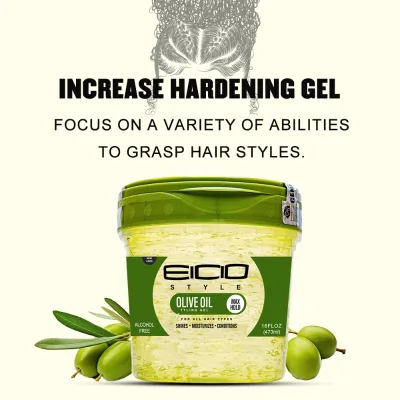 New Product Eco-friendly Olive Oil Hair Styling Gel Wax Moisturizing Leave-On Gel for All Hair Types Explosion Control