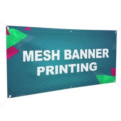 FlagsPrint Custom Fabric Banners Digital Printing Mesh Banner Large Outdoor Business Advertising Sports Exhibition Mesh Banner
