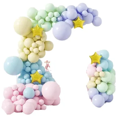 Wholesale Macaron Black Gold Pink Powder Star Chrome Metallic Latex Balloon Arch Kit Chain Sets for Birthday Party Wedding